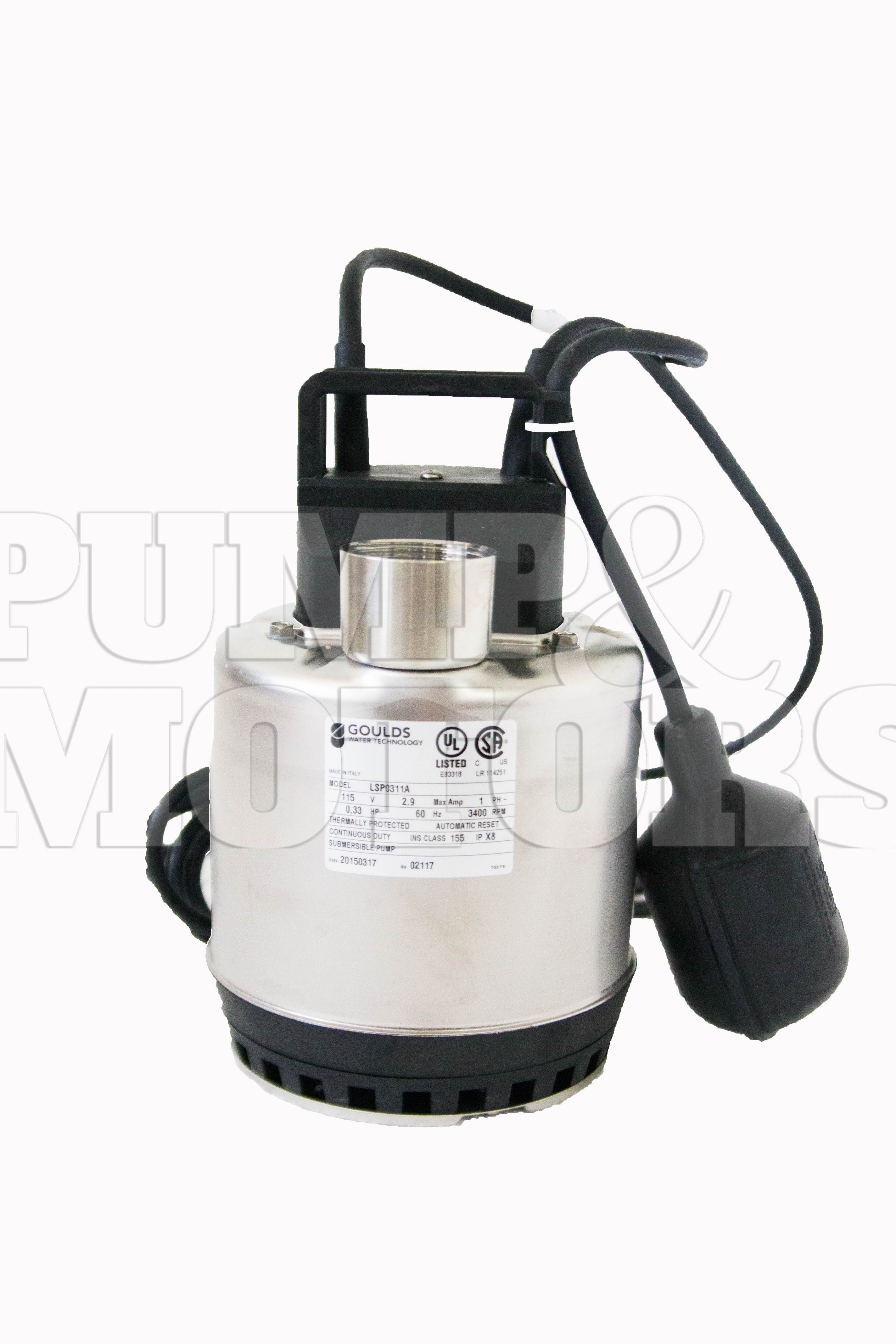 Goulds Water Technology Submersible Sump Pump .75HP 230V 1-1/2" NPT LSP0712F 