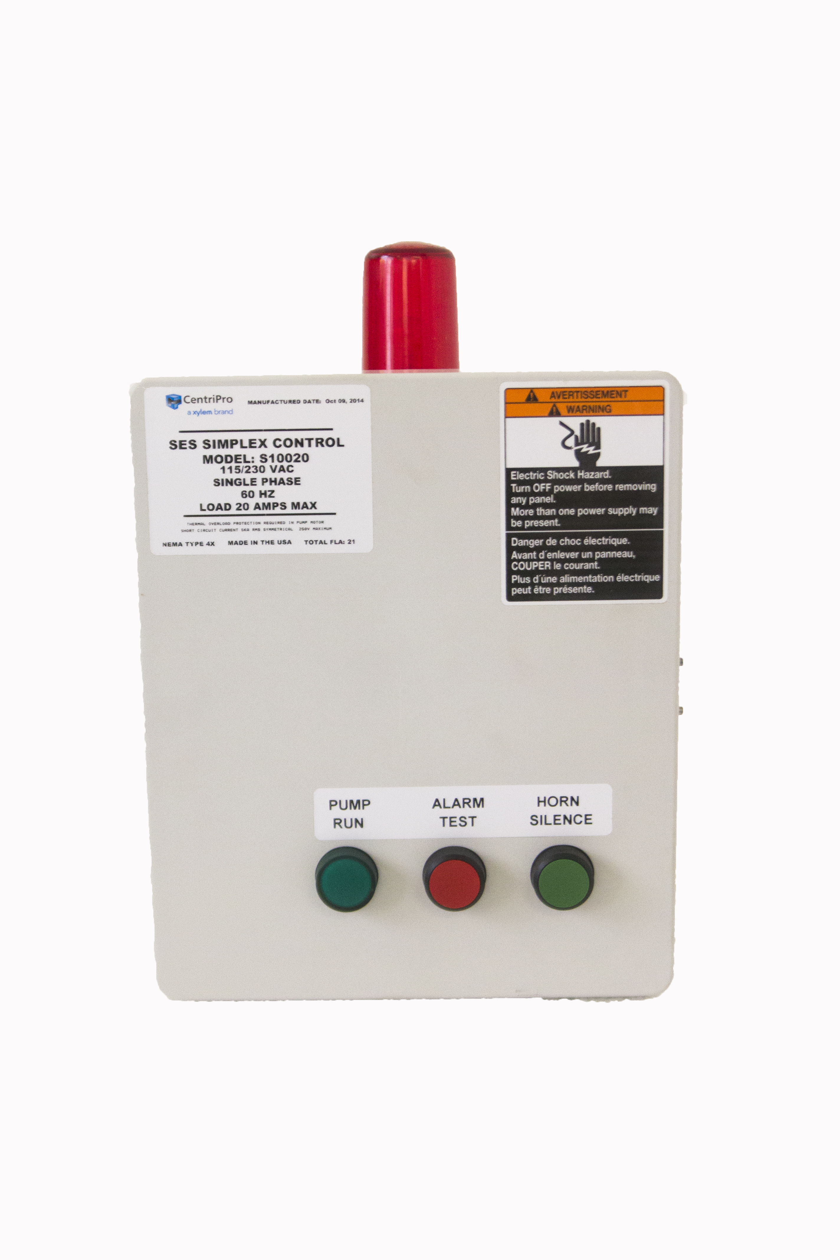 Goulds S10020 SES Simplex Control Panel, 1 PH, 20 max amps Goulds S10020 SES Simplex Control Panel, 1 PH, 20 max amps
