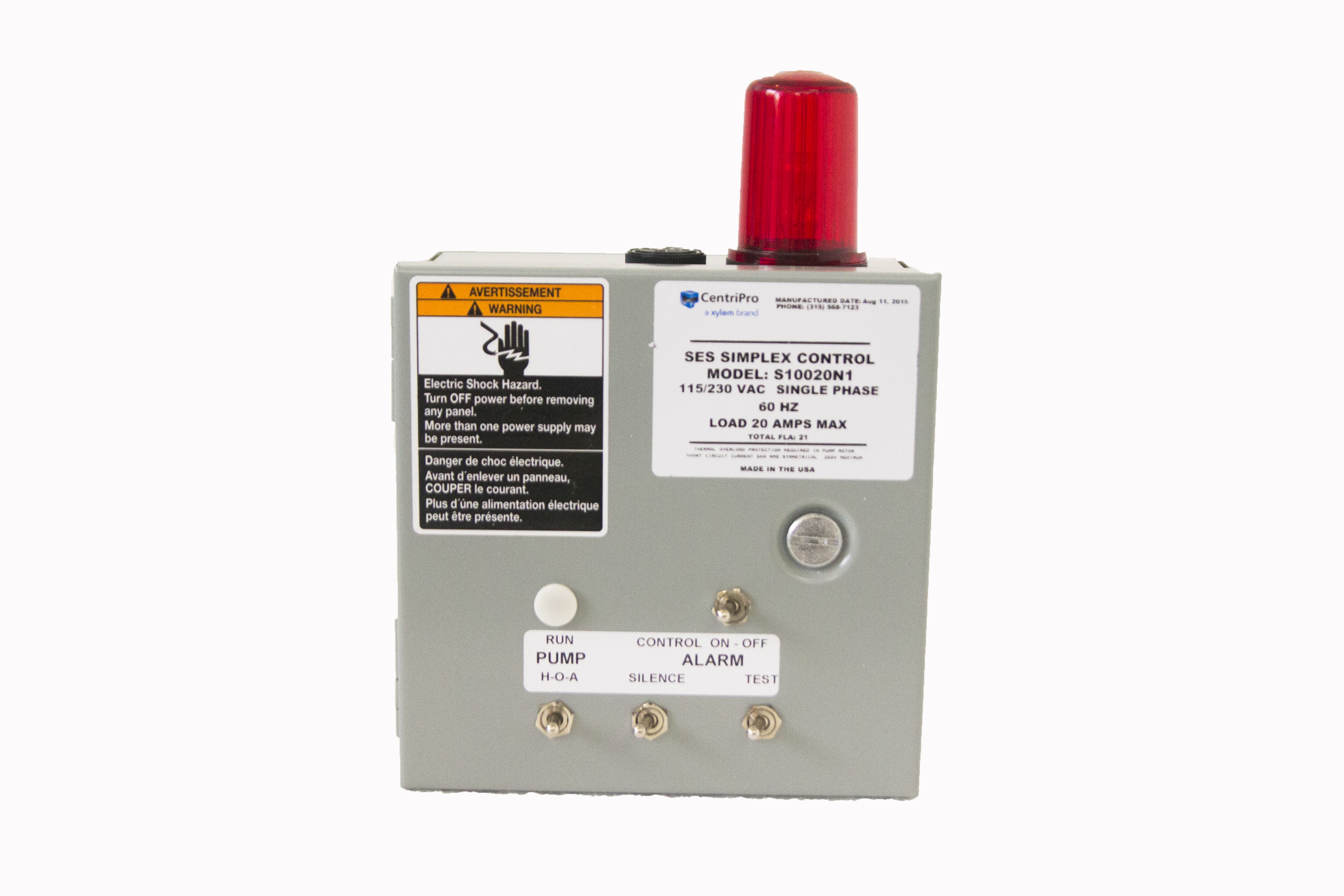 Goulds S10020N1 SES Simplex Control Panel, 1PH, NEMA 1 Goulds S10020N1 SES Simplex Control Panel, 1PH, NEMA 1